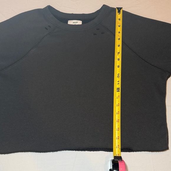 Aerie Gray Distressed Sweatshirt Size Small EUC - Picture 6 of 7